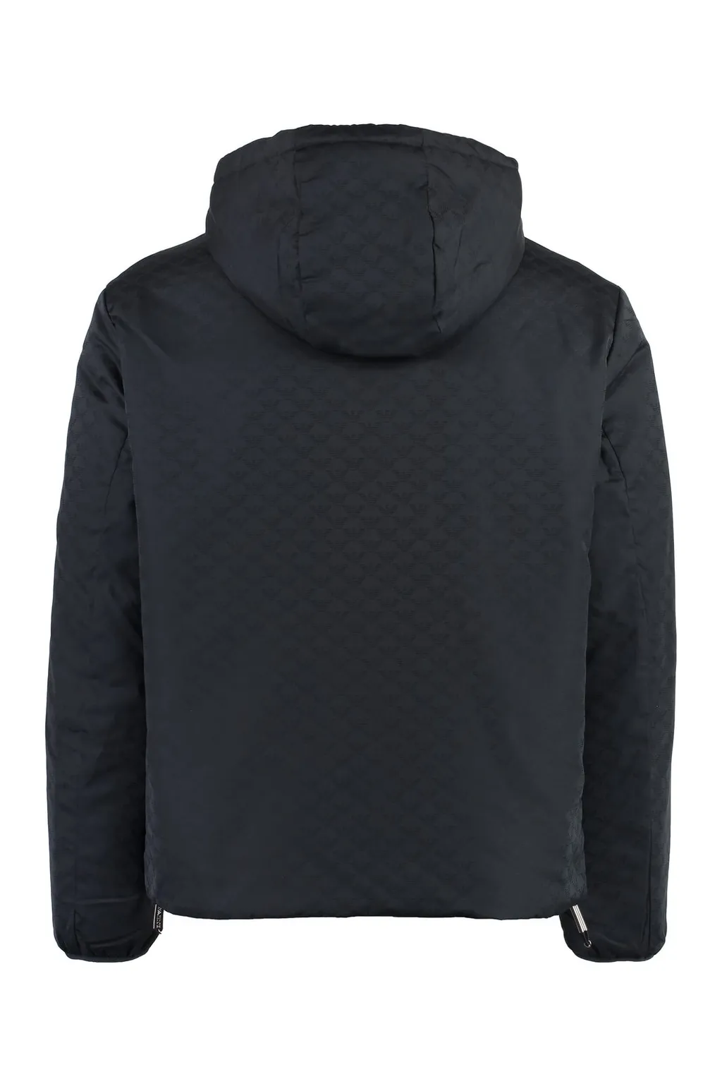 Emporio Armani Monogram-Pattern Zipped Hooded Jacket