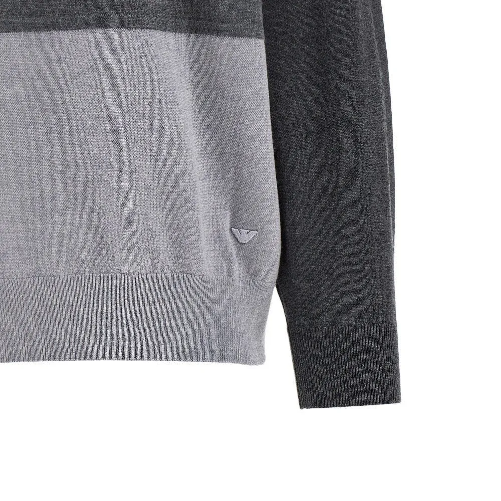 Emporio Armani Colour-Blocked Crewneck Jumper