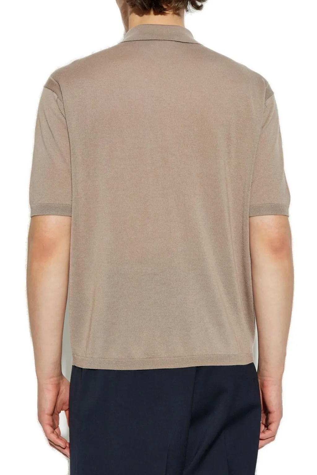 Emporio Armani Zip Detailed Short-Sleeved Polo Shirt