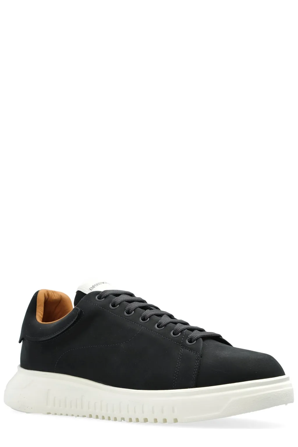 Emporio Armani Round Toe Lace-Up Sneakers