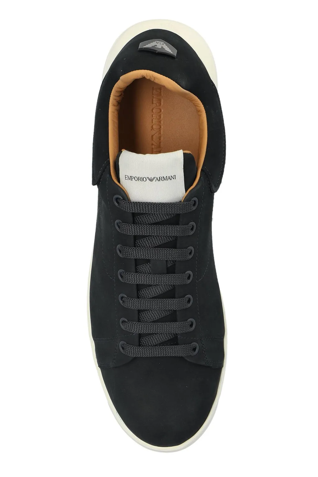 Emporio Armani Round Toe Lace-Up Sneakers