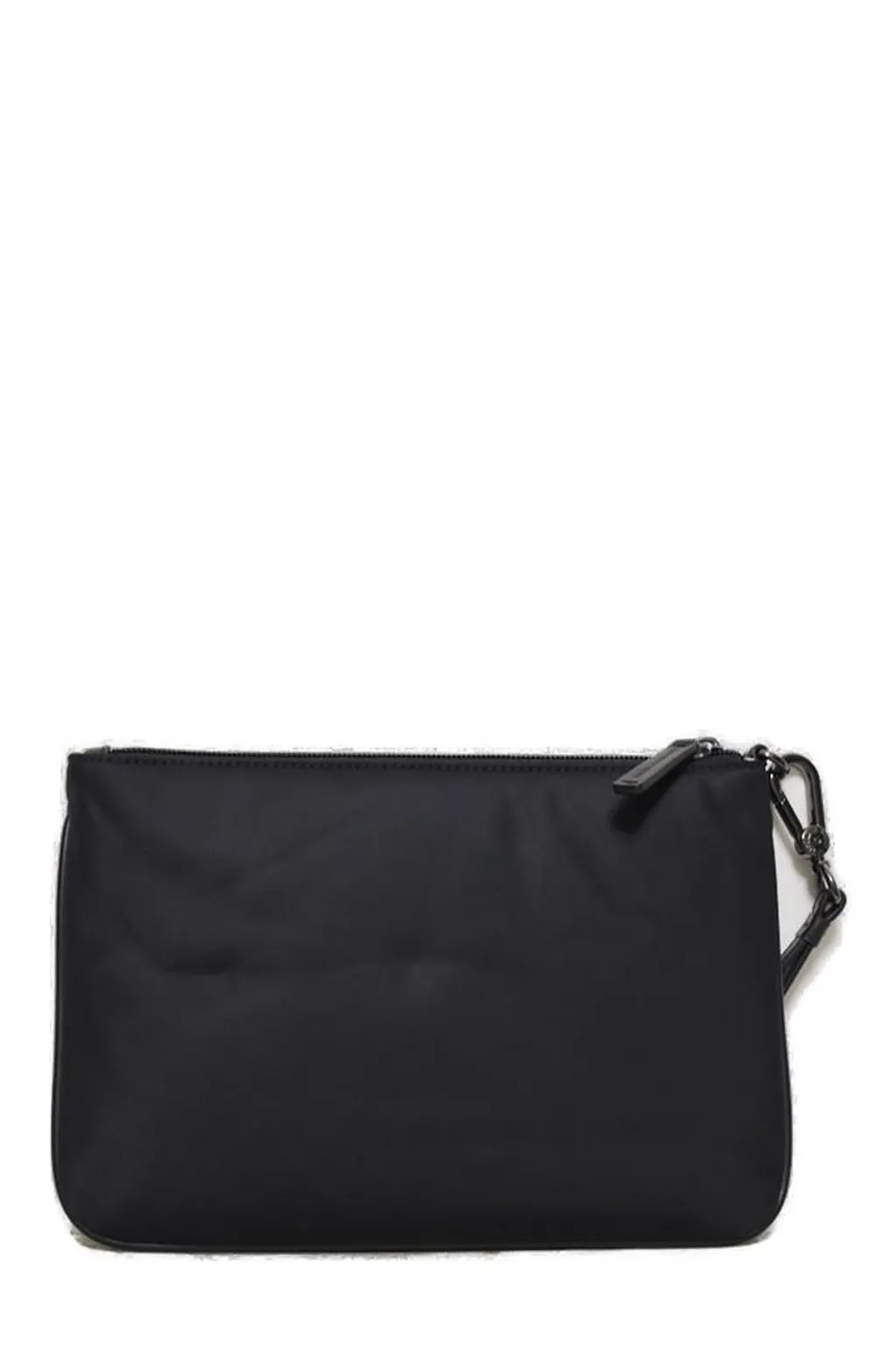Emporio Armani Logo Plaque Zip-Up Clutch Bag