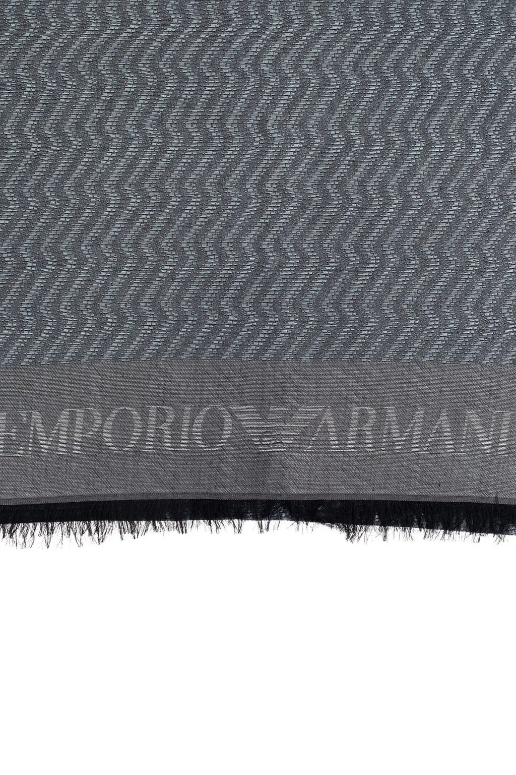 Emporio Armani Zigzag Frayed Edge Scarf
