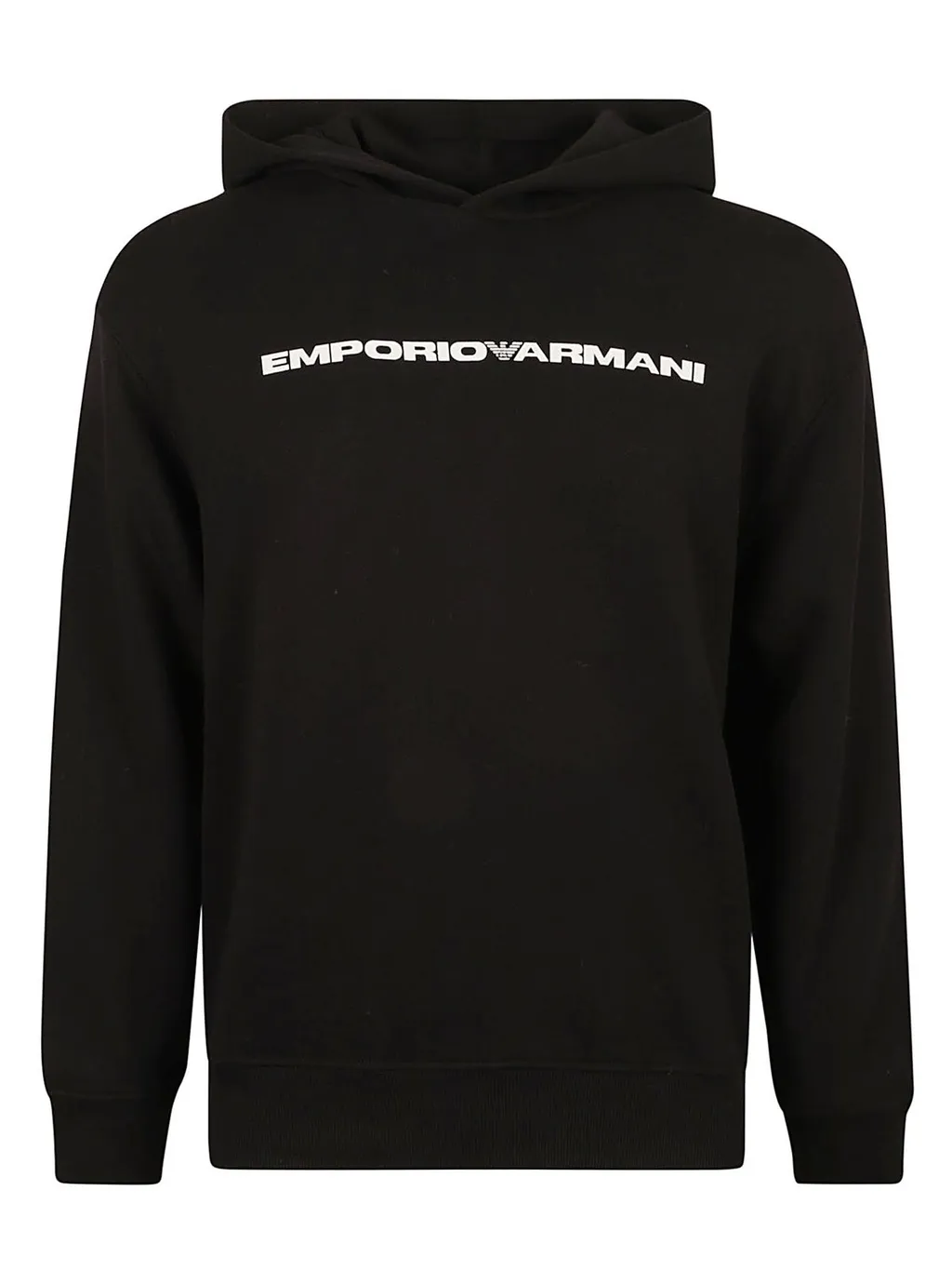 Emporio Armani Logo Printed Straight Hem Hoodie