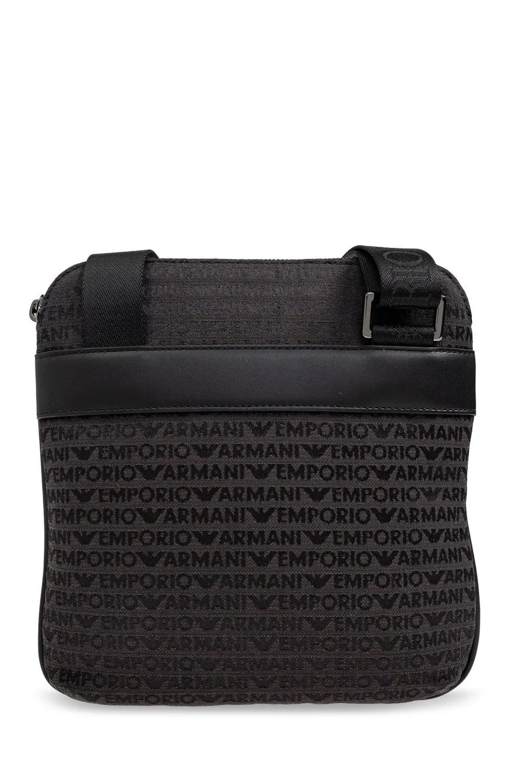 Emporio Armani All-Over Lettering Jacquard Flat Shoulder Bag