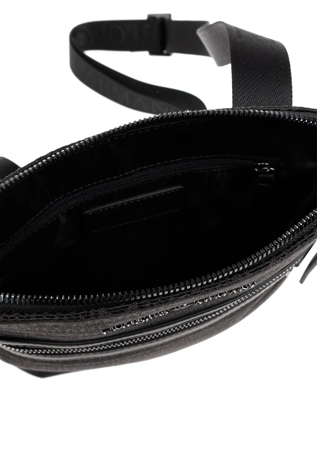 Emporio Armani All-Over Lettering Jacquard Flat Shoulder Bag