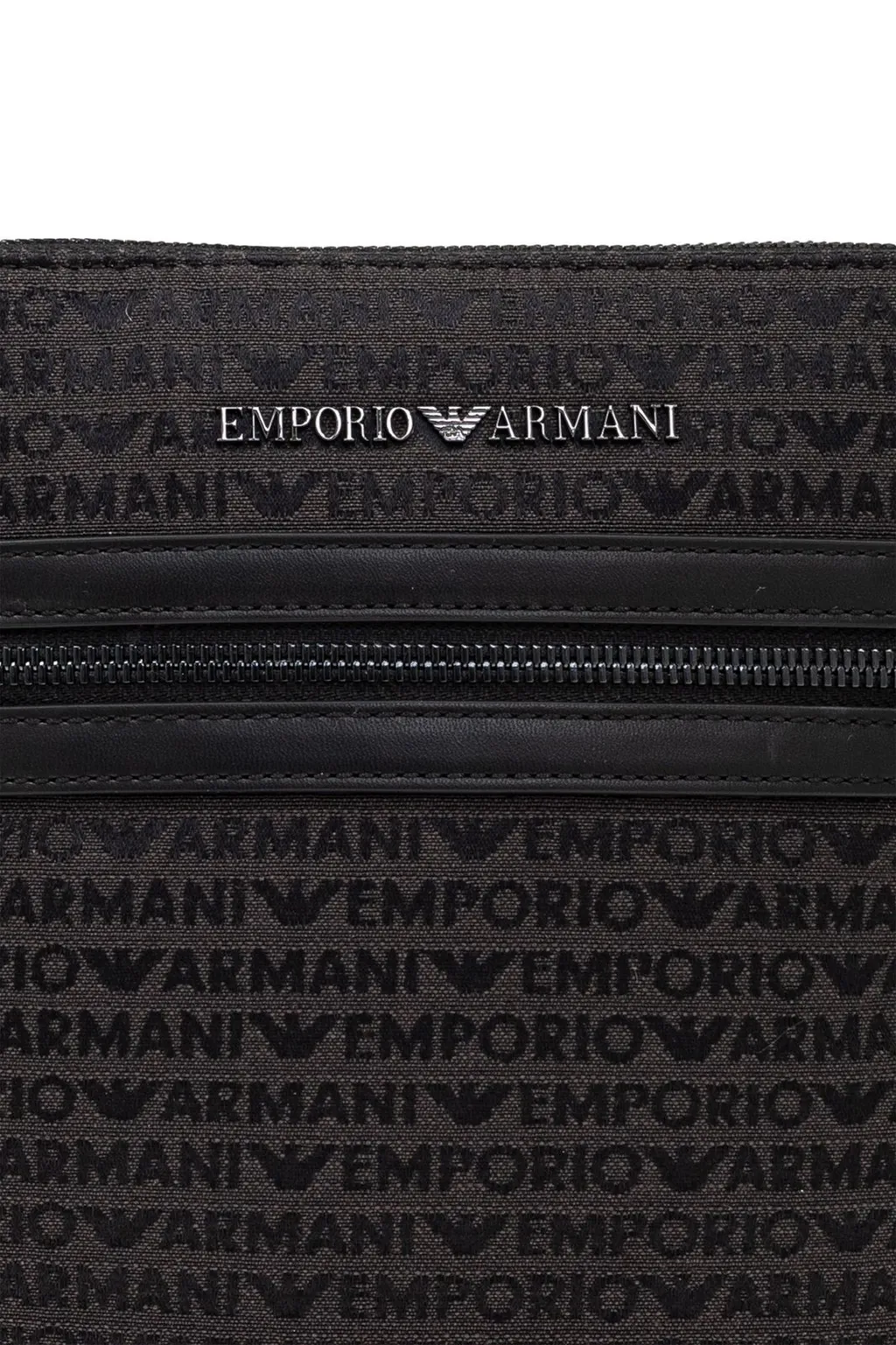 Emporio Armani All-Over Lettering Jacquard Flat Shoulder Bag