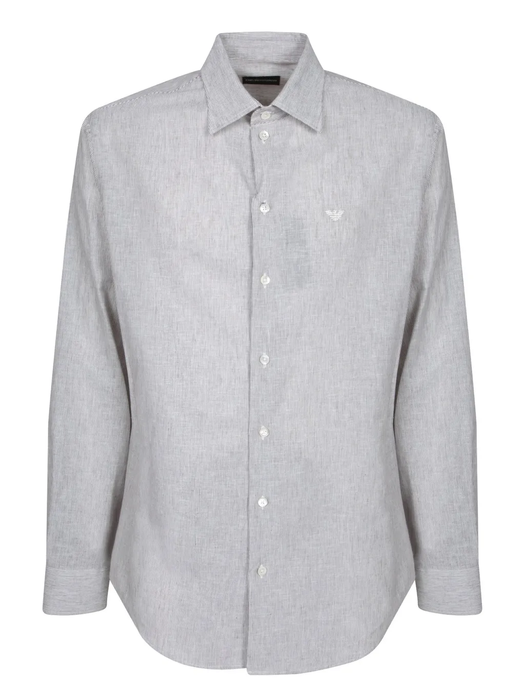 Emporio Armani Logo Embroidered Striped Shirt