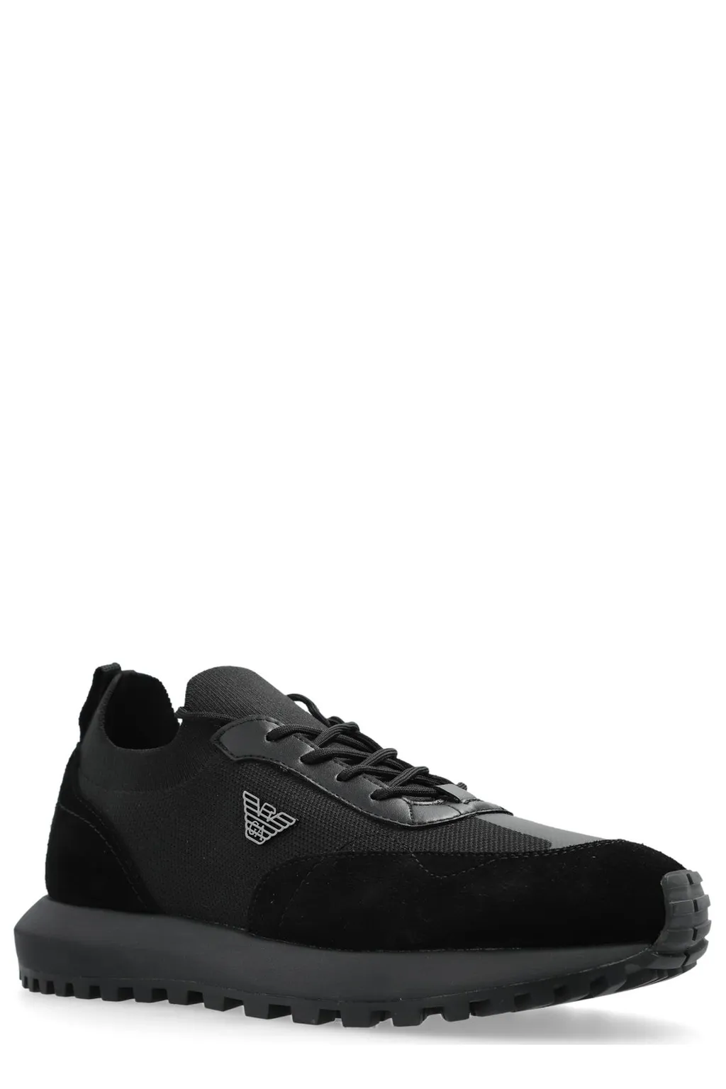 Emporio Armani Logo Plaque Lace-Up Sneakers