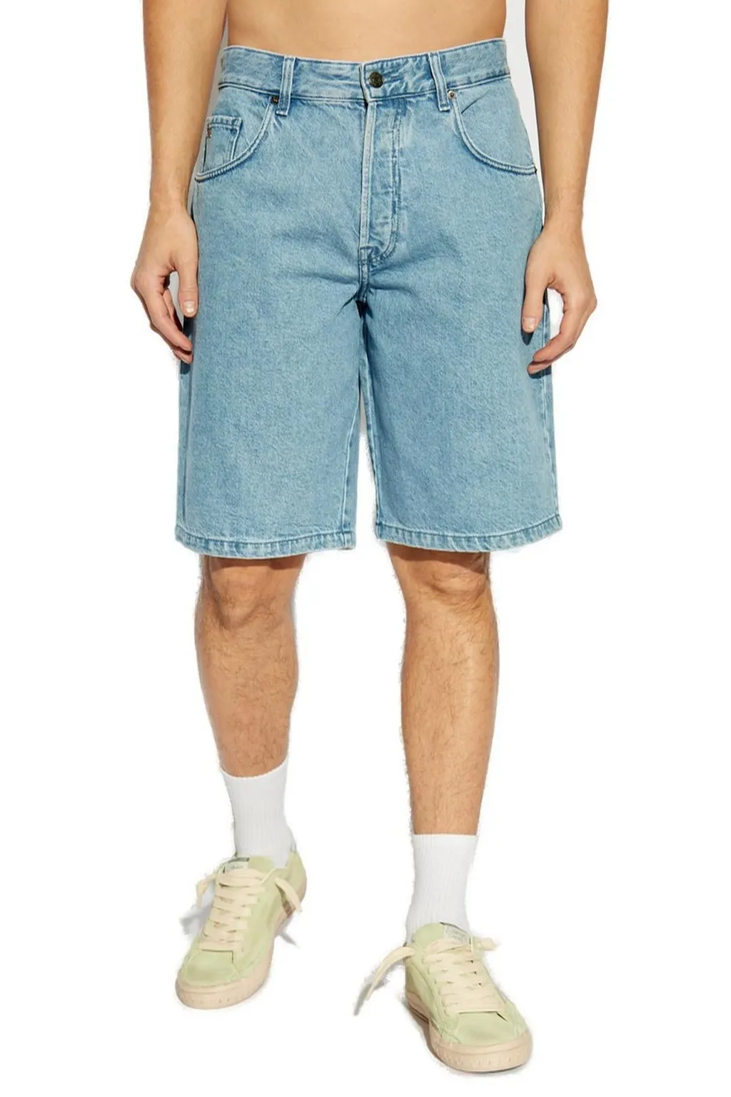 Emporio Armani Logo Plaque Denim Shorts