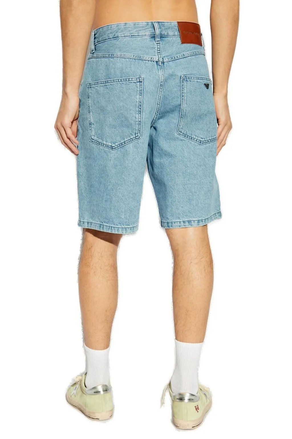 Emporio Armani Logo Plaque Denim Shorts