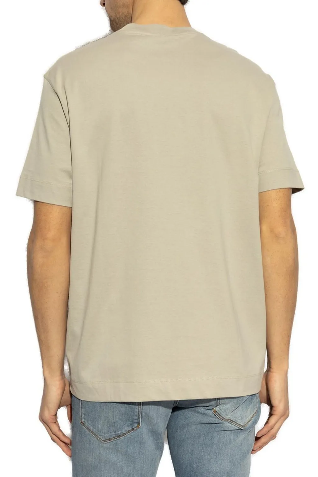 Emporio Armani Logo Embroidered Crewneck T-Shirt