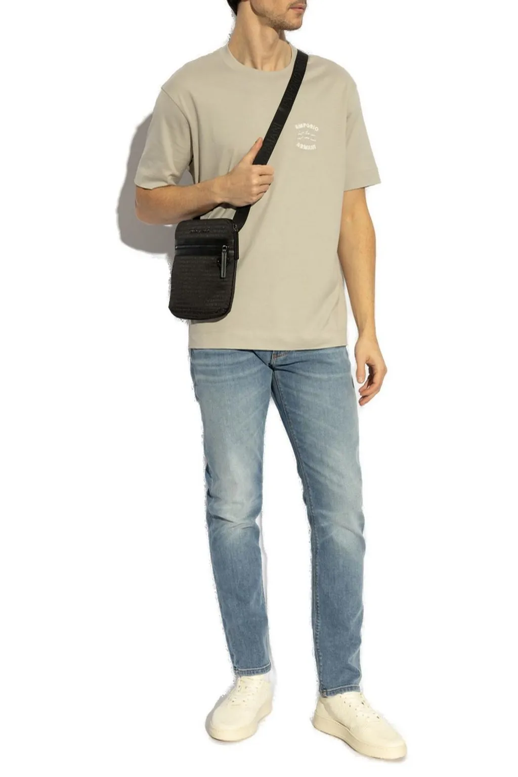 Emporio Armani Logo Embroidered Crewneck T-Shirt
