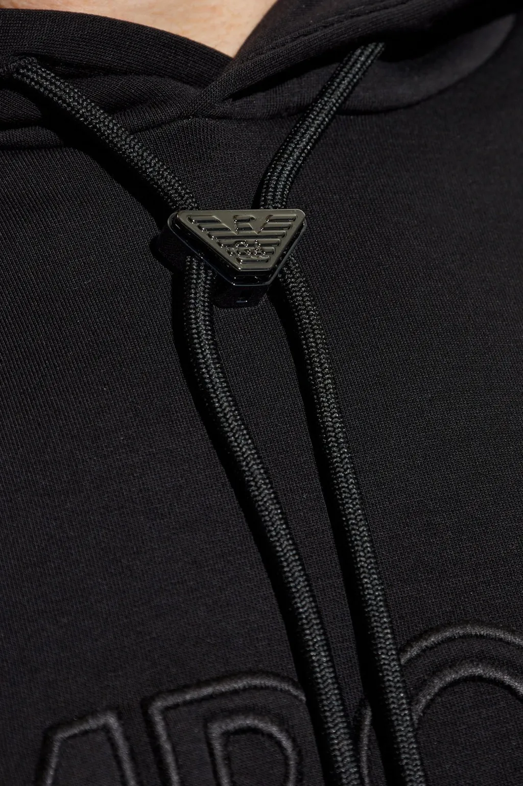 Emporio Armani Logo Patch Drawstring Hoodie