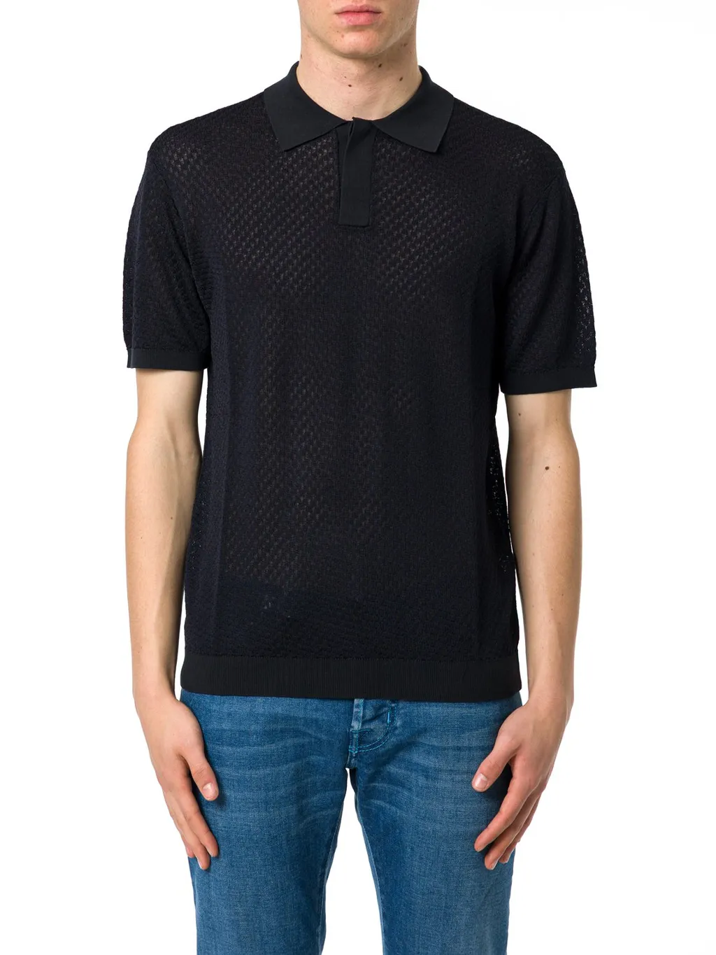 Emporio Armani Short-Sleeved Knitted Polo Shirt