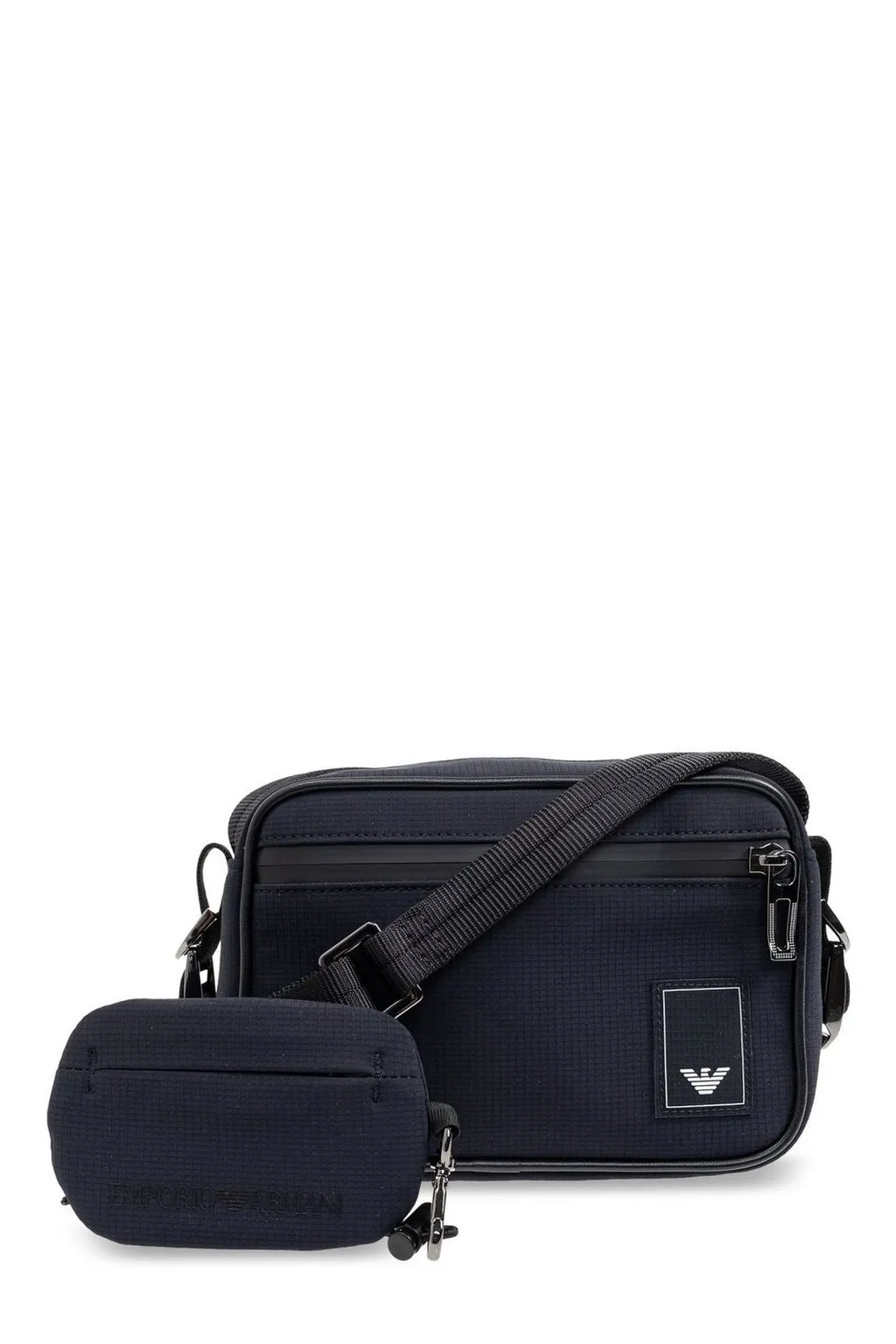 Emporio Armani Logo Patch Zipped Messenger Bag