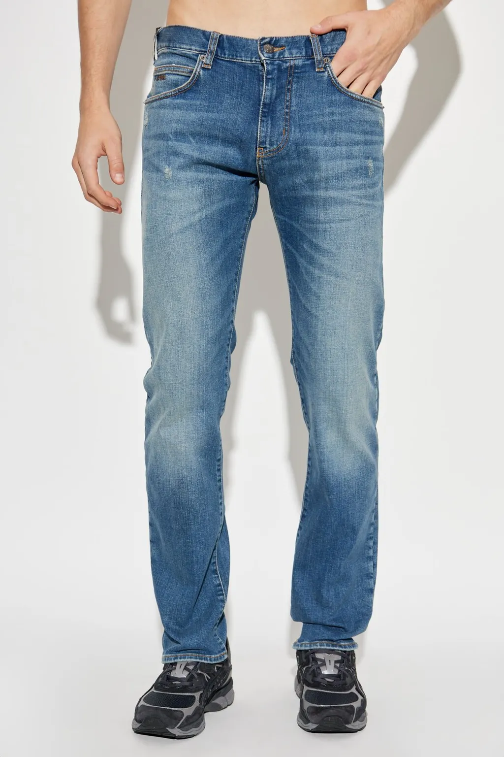 Emporio Armani Logo Patch Straight-Leg Jeans