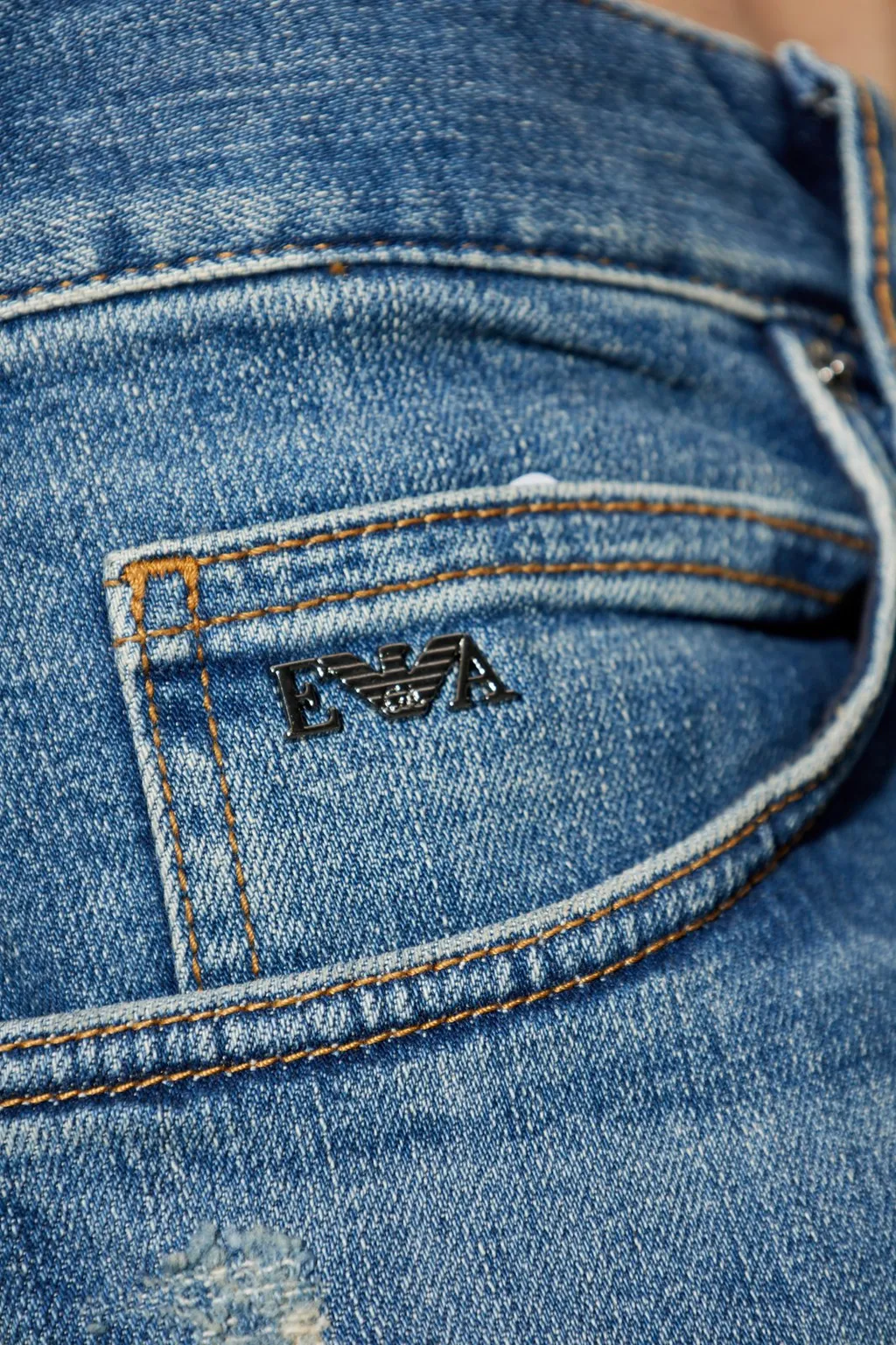 Emporio Armani Logo Patch Straight-Leg Jeans