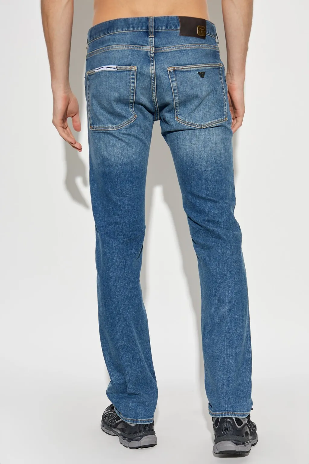 Emporio Armani Logo Patch Straight-Leg Jeans