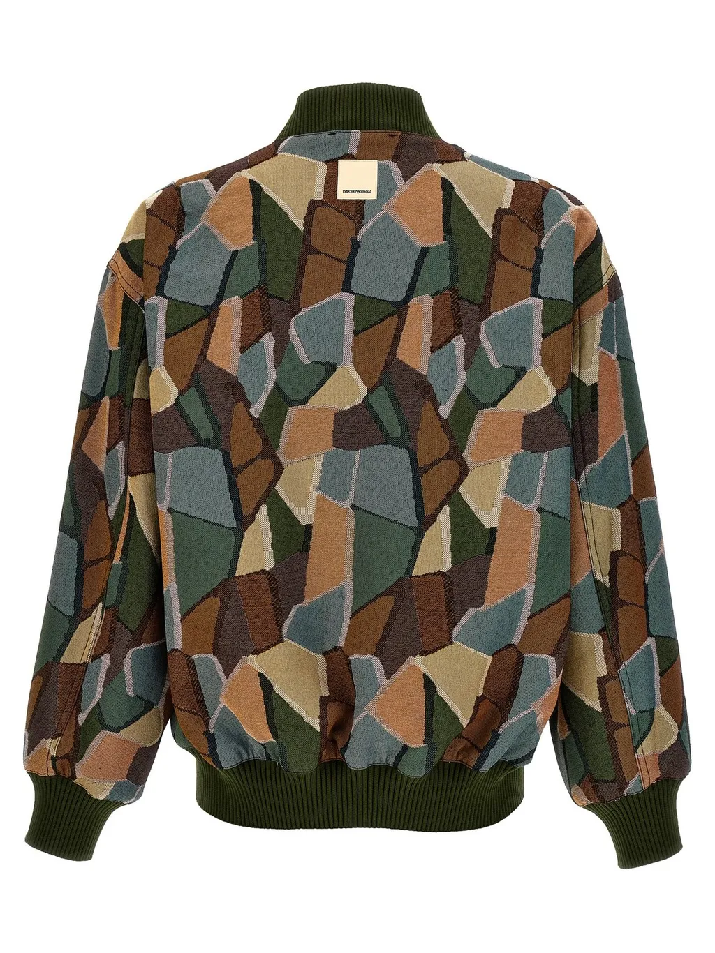 Emporio Armani Mosaic-Patterned Zipped Bomber Jacket
