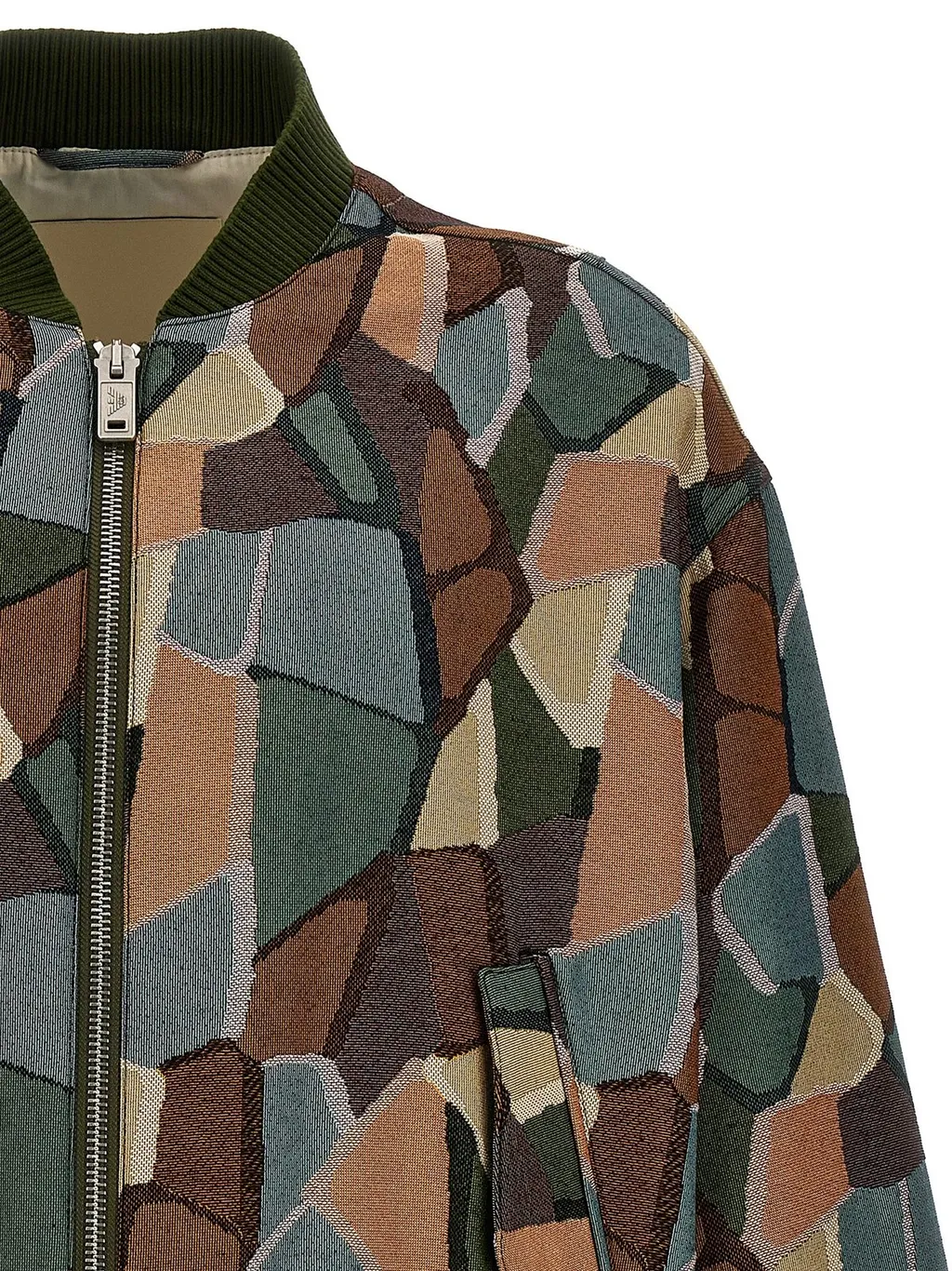 Emporio Armani Mosaic-Patterned Zipped Bomber Jacket