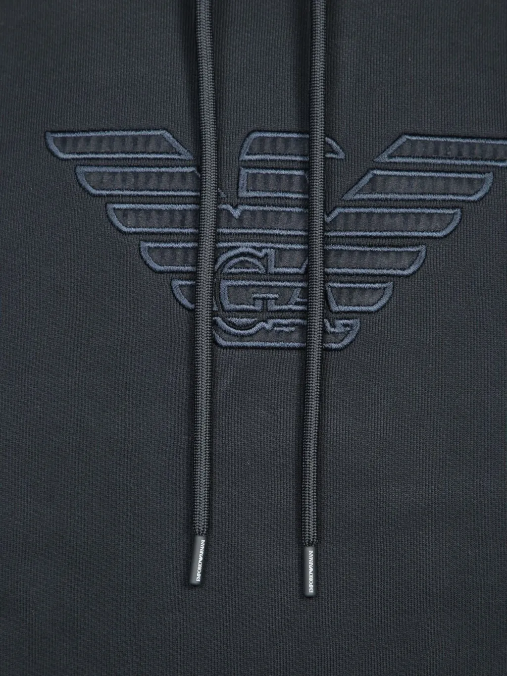 Emporio Armani Logo Embroidered Drawstring Hoodie