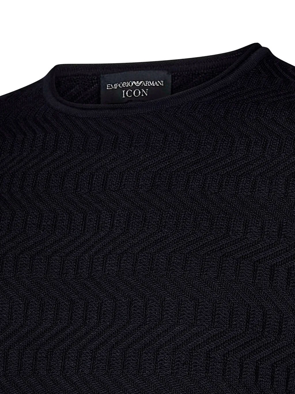 Emporio Armani Zigzag Pattern Short-Sleeved Sweater