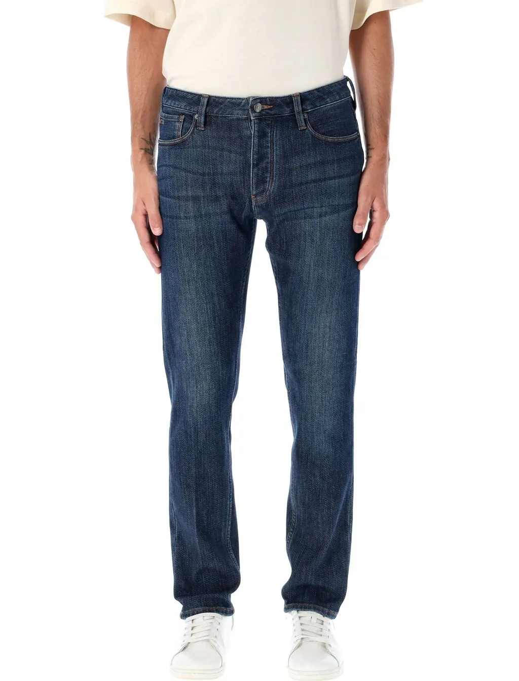 Emporio Armani J75 Logo Patch Slim-Cut Jeans