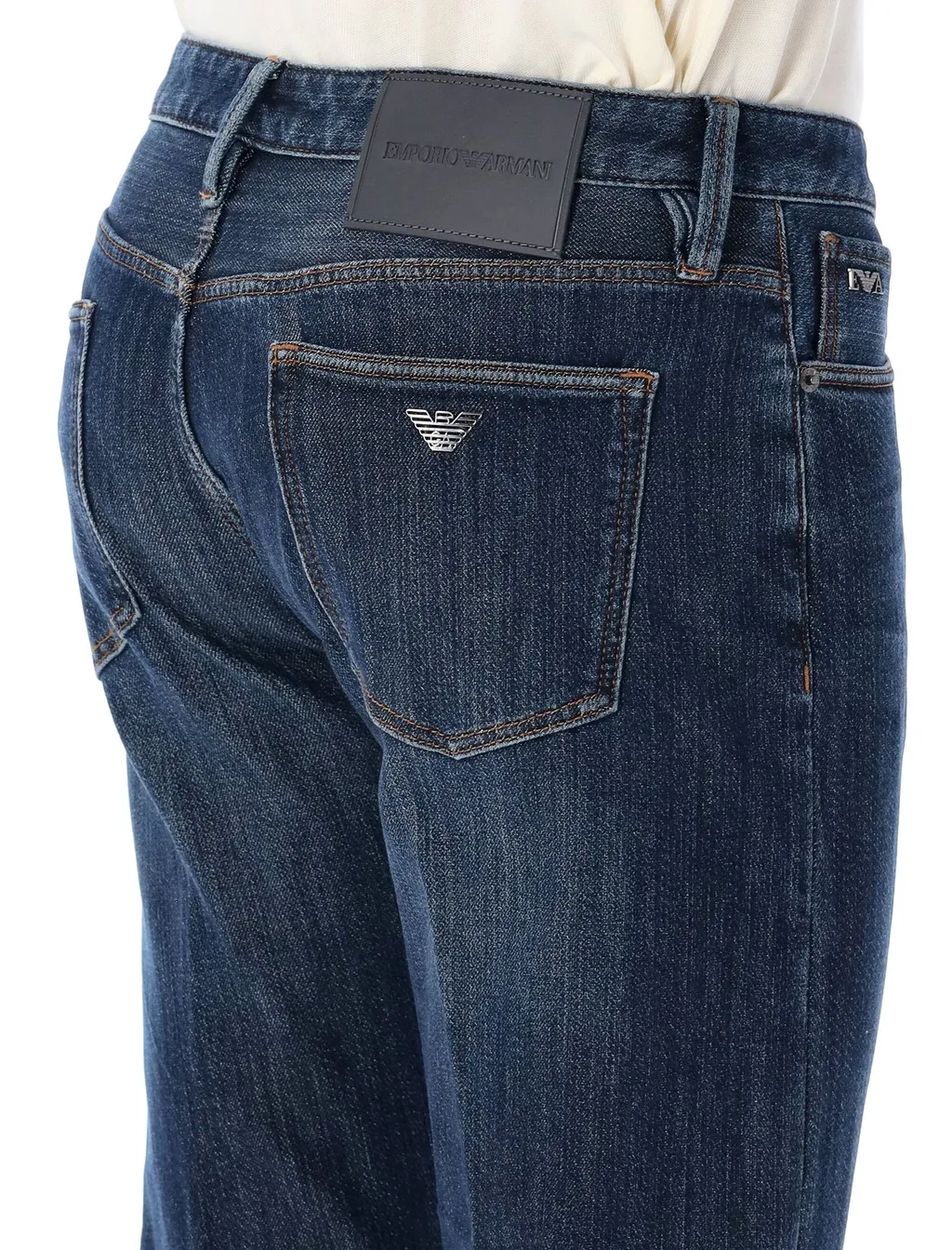 Emporio Armani J75 Logo Patch Slim-Cut Jeans