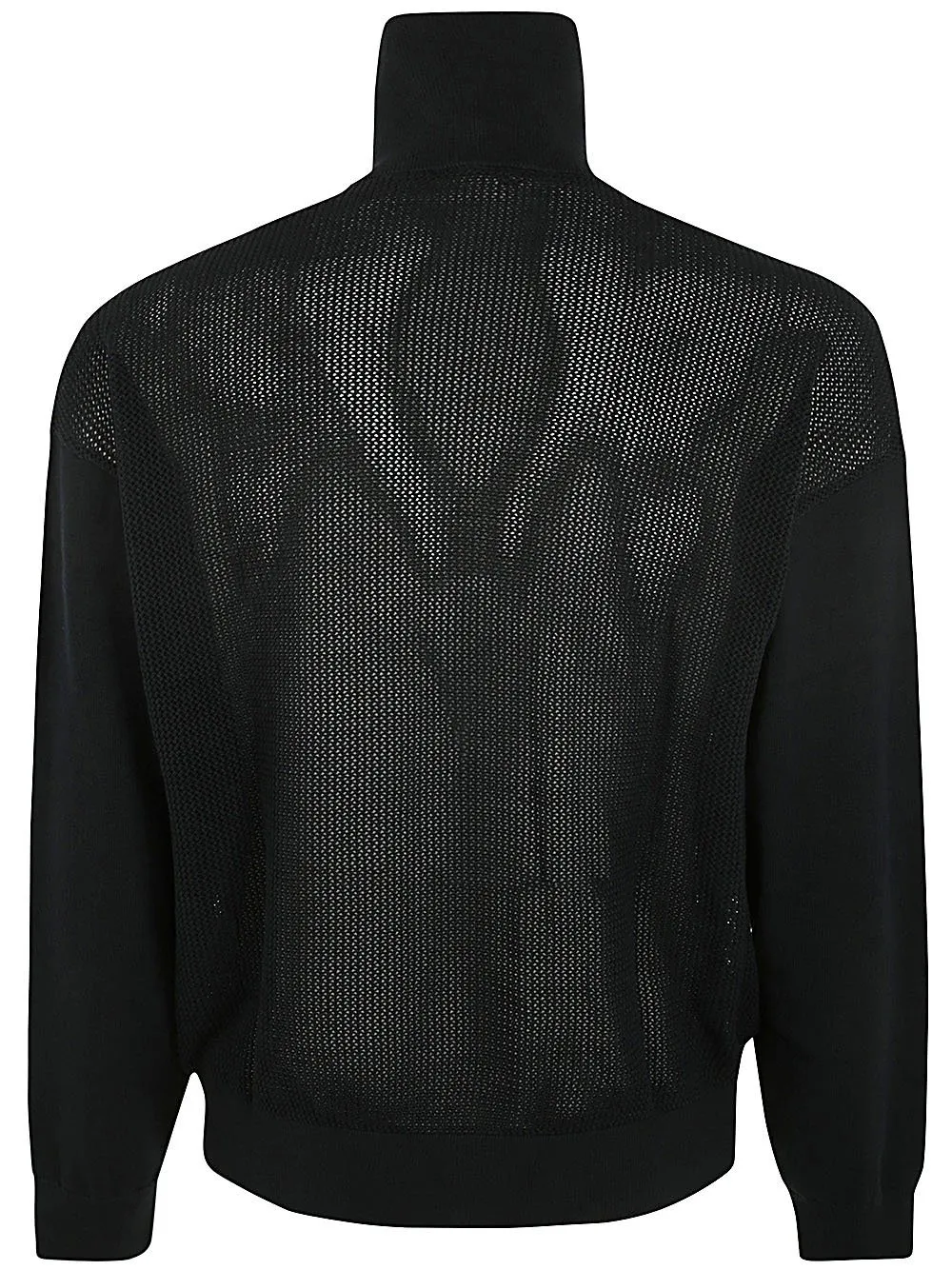 Emporio Armani High Neck Zipped Knitted Cardigan