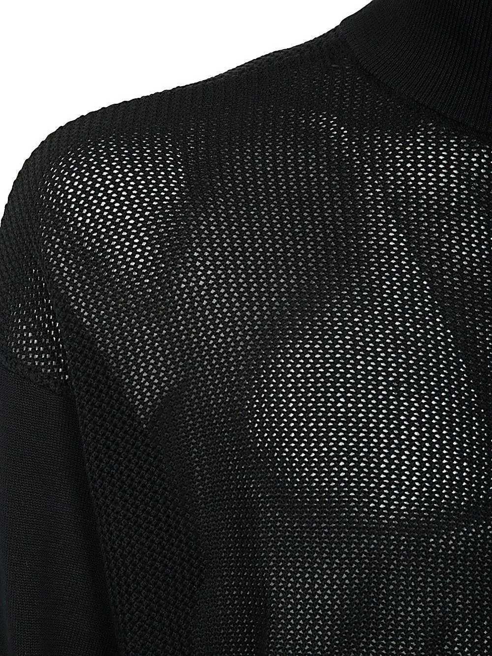 Emporio Armani High Neck Zipped Knitted Cardigan