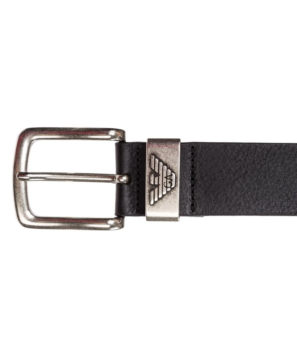 Emporio Armani Logo Engraved Buckle Belt