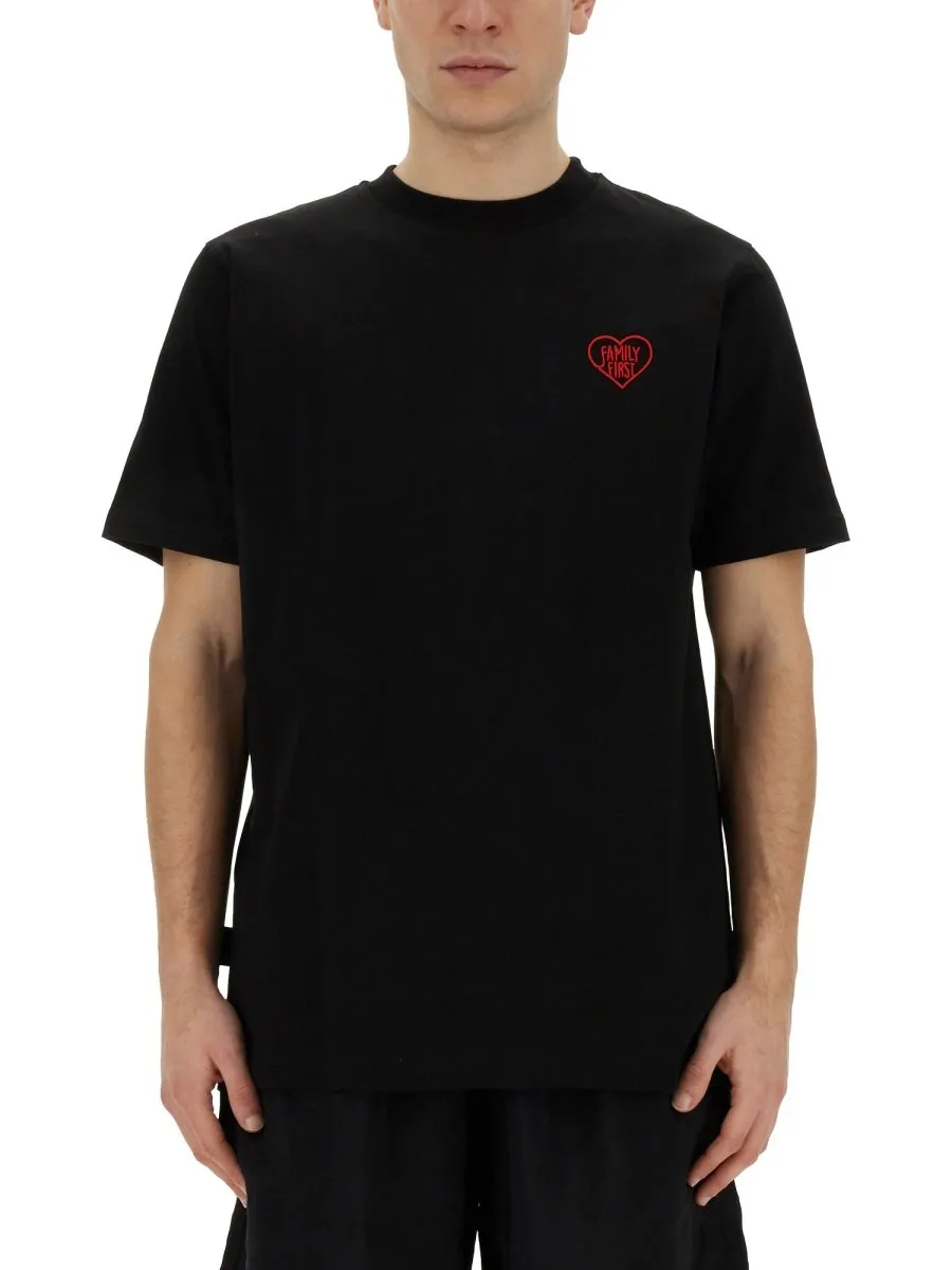 Family First Heart Embroidered Tee