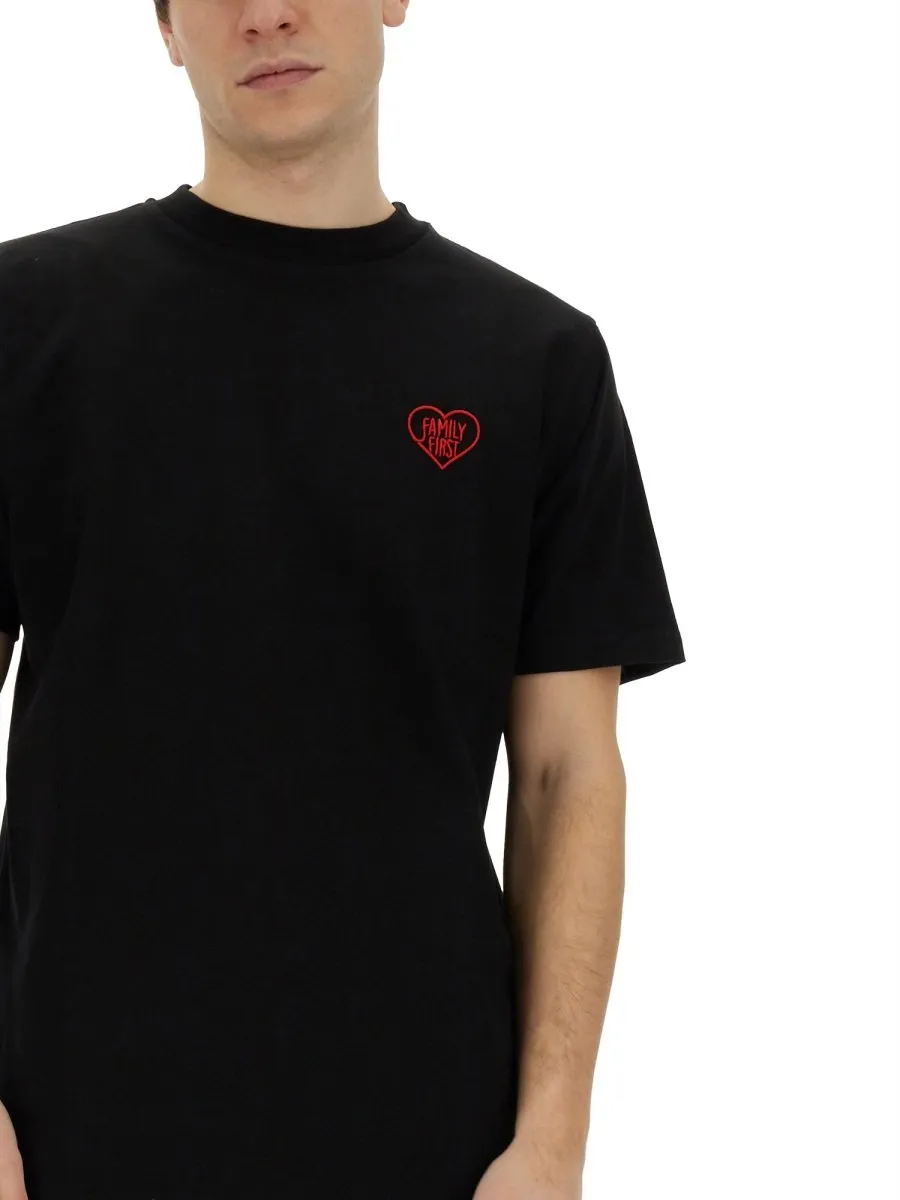 Family First Heart Embroidered Tee