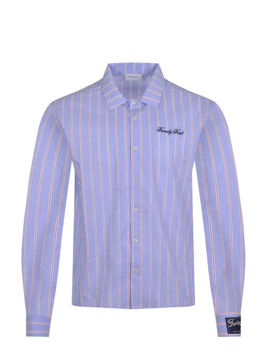 Family First Striped Button-Up Shirt