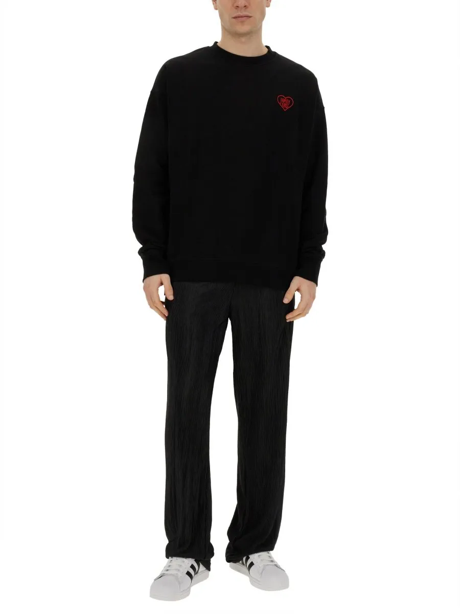 Family First Heart Embroidered Sweater