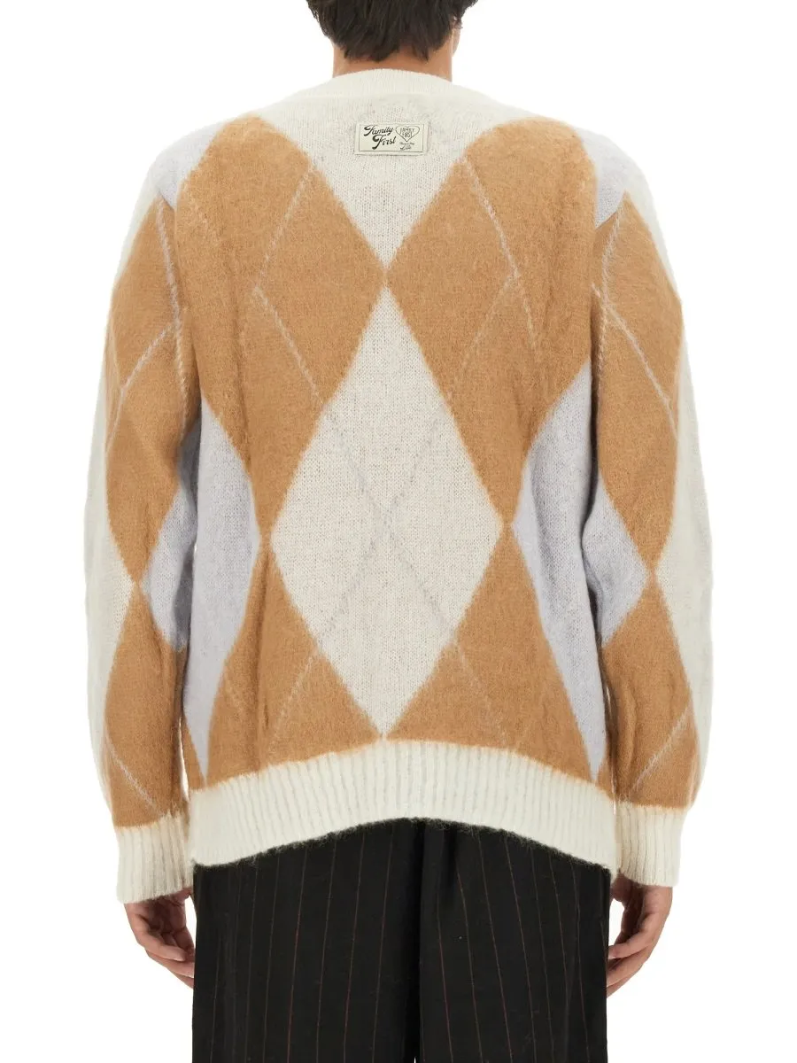 Family First V Neck Knit Cardigan