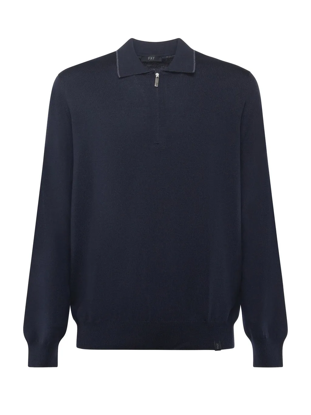 Fay Wool Knit Zip Polo Shirt