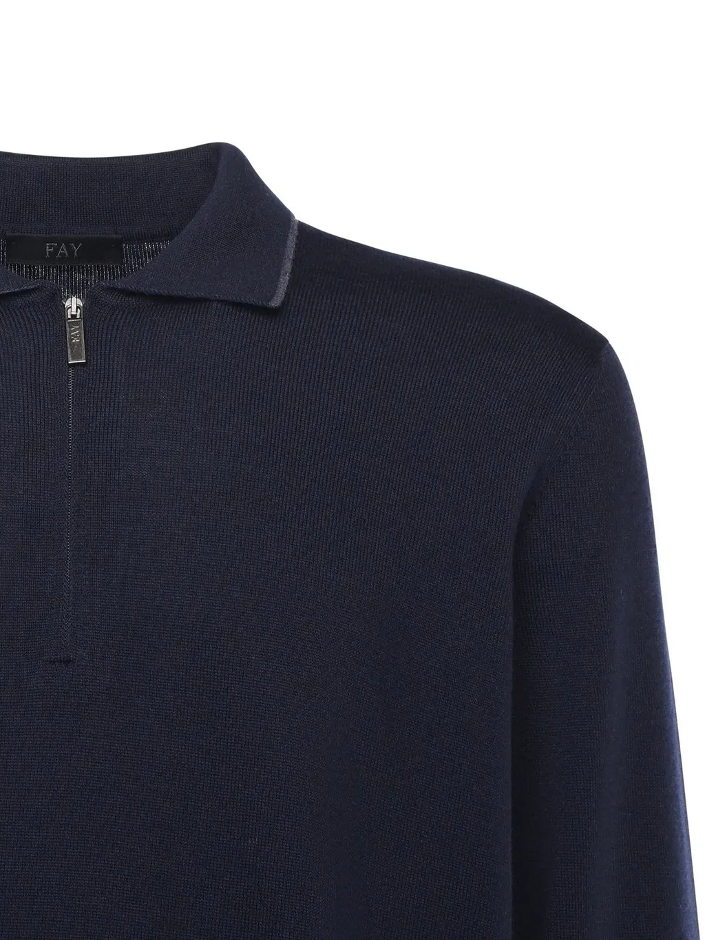 Fay Wool Knit Zip Polo Shirt