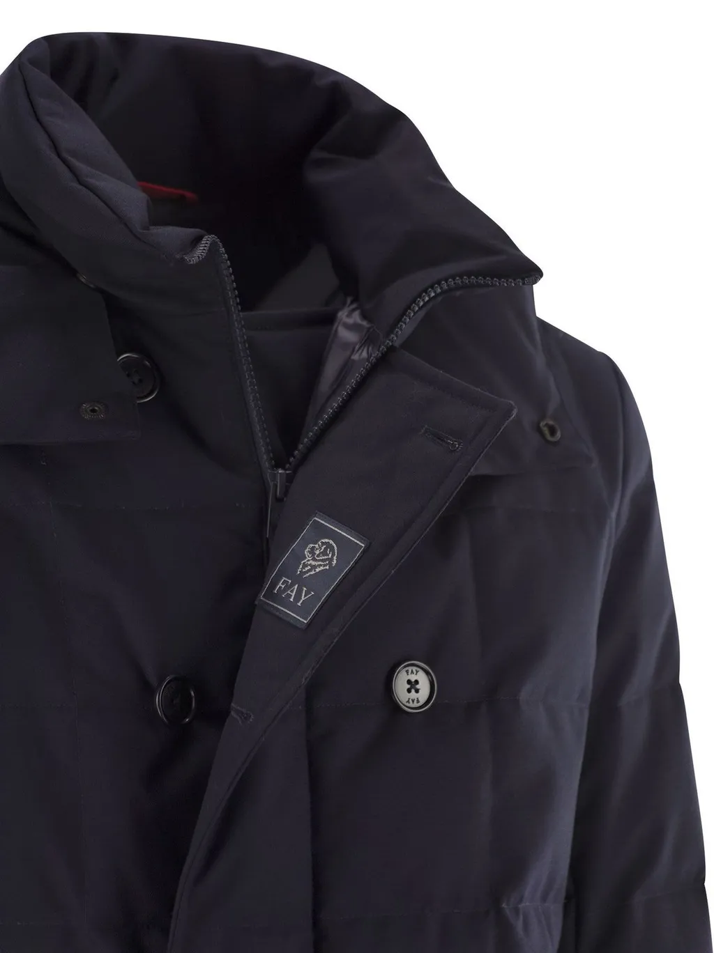 Fay Double-Breasted Hooded Jacket