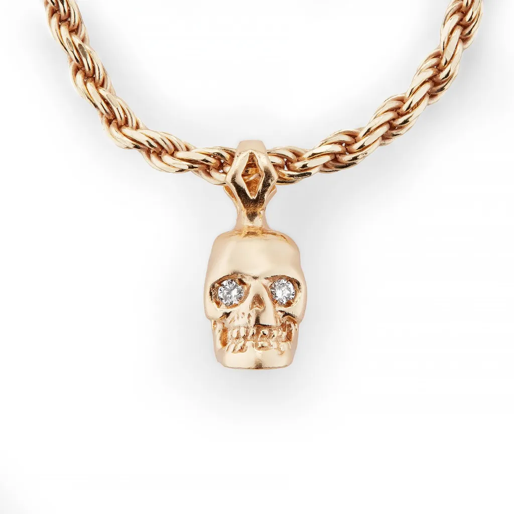 Emanuele Bicocchi Diamond Skull Pendant Necklace