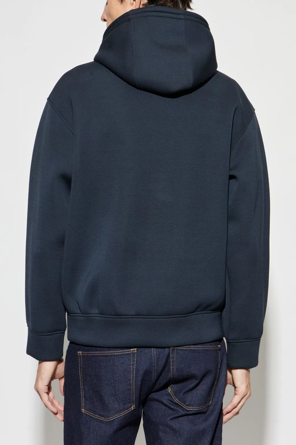 Emporio Armani Logo Embroidered Drawstring Hoodie