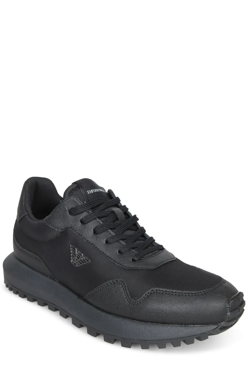 Emporio Armani Logo Plaque Lace-Up Sneakers