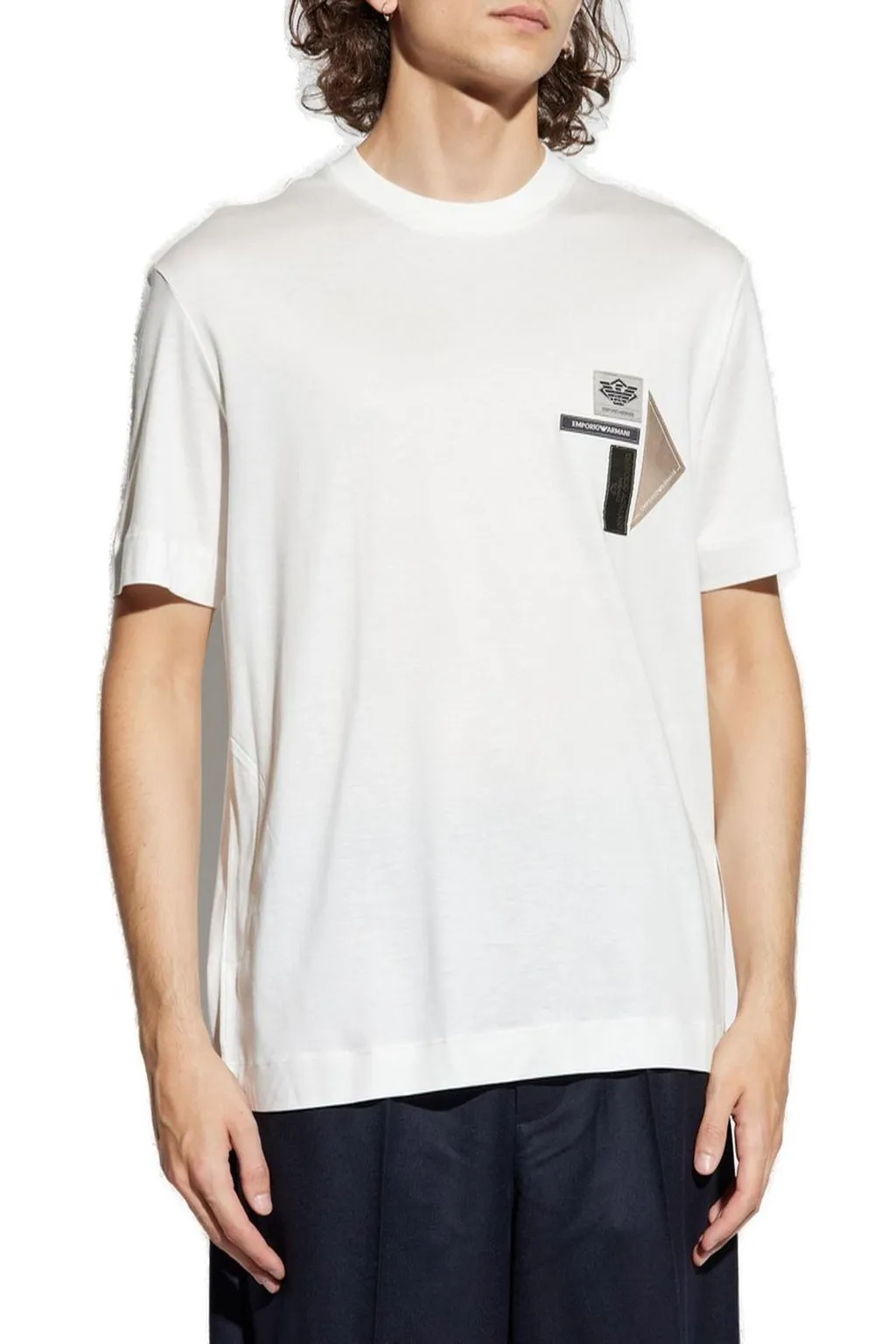 Emporio Armani Logo-Patch Crewneck T-Shirt