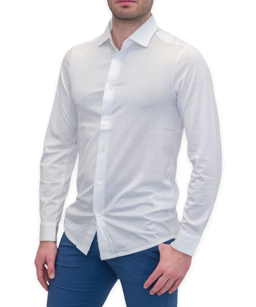 Emporio Armani Curved Hem Buttoned Shirt