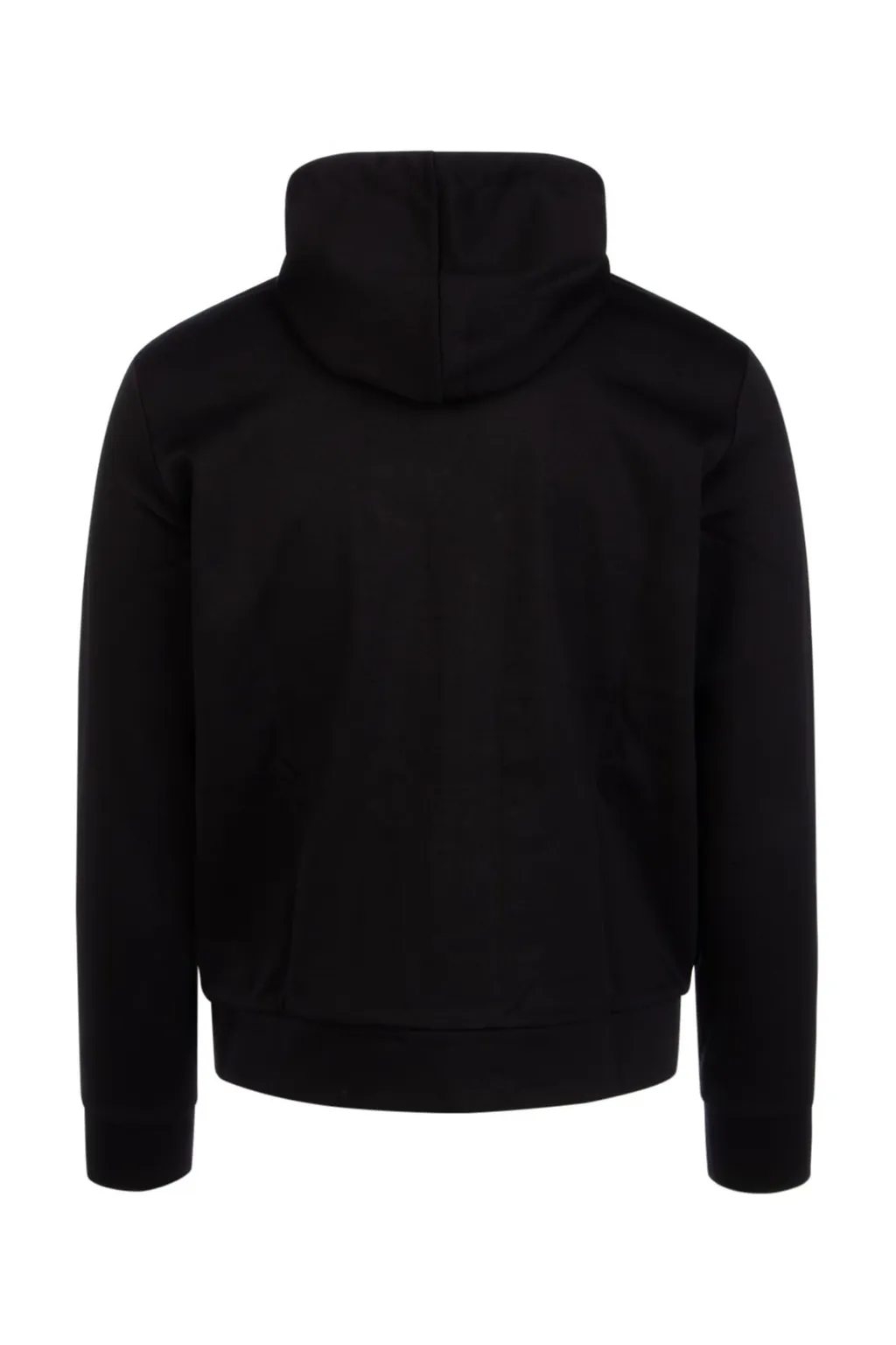 Emporio Armani Logo Patch Zipped Drawstring Hoodie