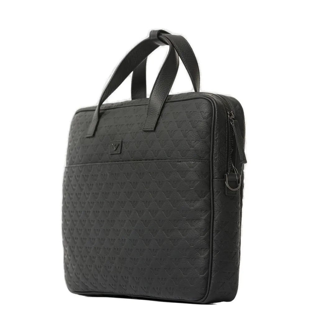 Emporio Armani Logo-Debossed Zipped Laptop Bag