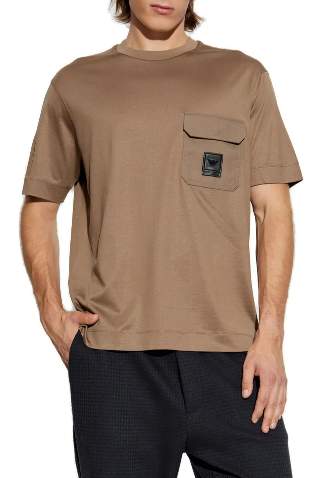 Emporio Armani Logo Patch Crewneck T-Shirt