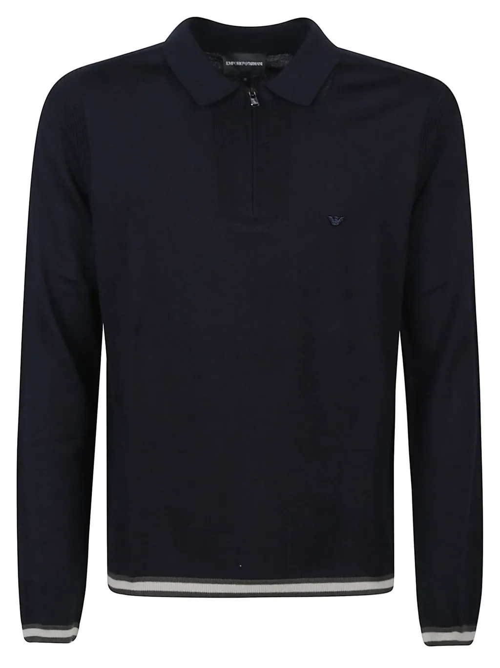 Emporio Armani Logo Embroidered Zip Detailed Polo Shirt