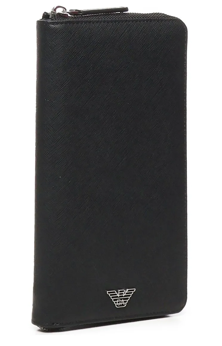 Emporio Armani Logo Plaque Zip-Around Wallet